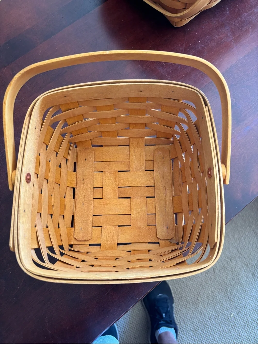Vintage NWOT Longaberger Large Berry Basket Handwoven Maple Signed  Handle